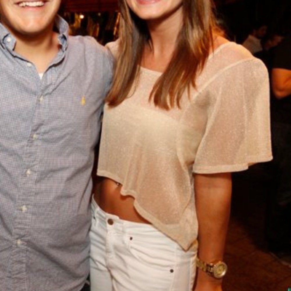 Gold see through going out shirt